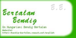 bertalan bendig business card